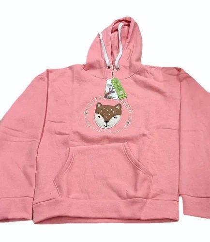 Casual Wear Half Sleeve Ladies Hooded T Shirt, Size: Medium