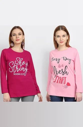 Casual Wear Ladies Full Sleeves T Shirt