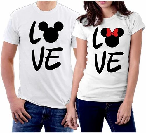 Half Sleeve Couple T Shirts, Daily Wear