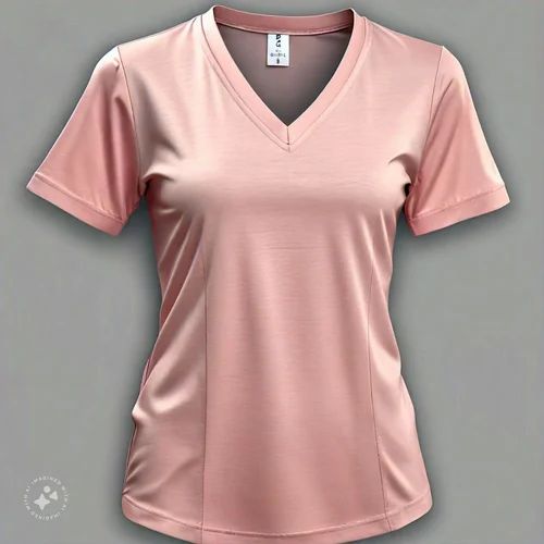 Half Sleeve V Neck Ladies Printed T Shirt, Size: Medium