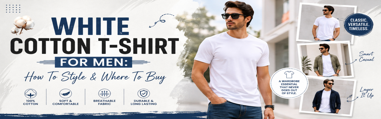 White Cotton T-Shirt for Men: Styling Tips & Where to Buy