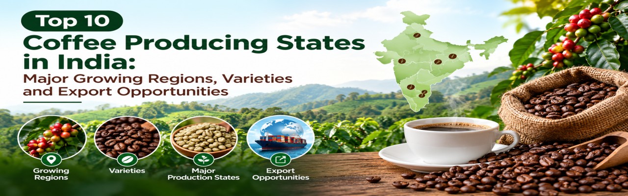 Top 10 Coffee Producing States in India: Major Growing Regions, Varieties and Export Opportunities