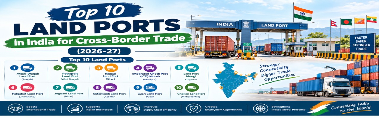 Top 10 Land Ports in India for Cross-Border Trade (2026-27)