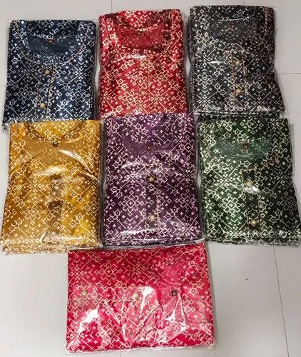 Gaji Silk Patola Print Kurti With Big Size