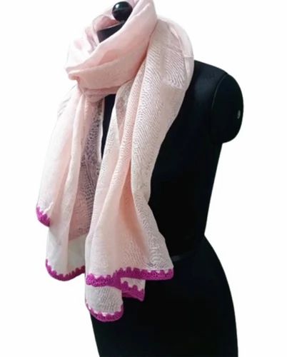 Light Pink Plain Linen Stole