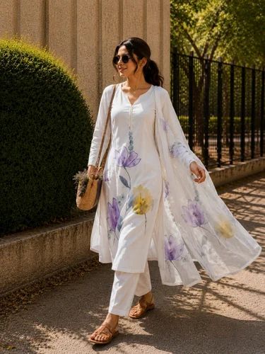 New Designer Pure MUL MUL Fancy Linen Kurti