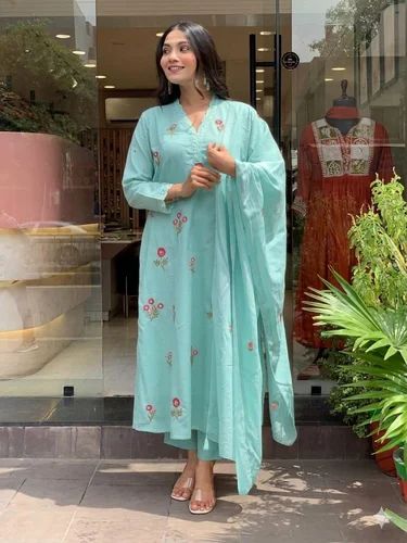 Cotton Kurti Pant Dupatta Set