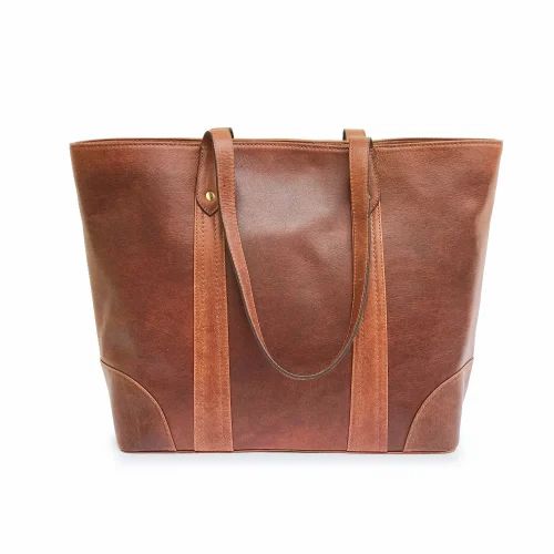 Brown Real Soft Leather LadiesTote Bag