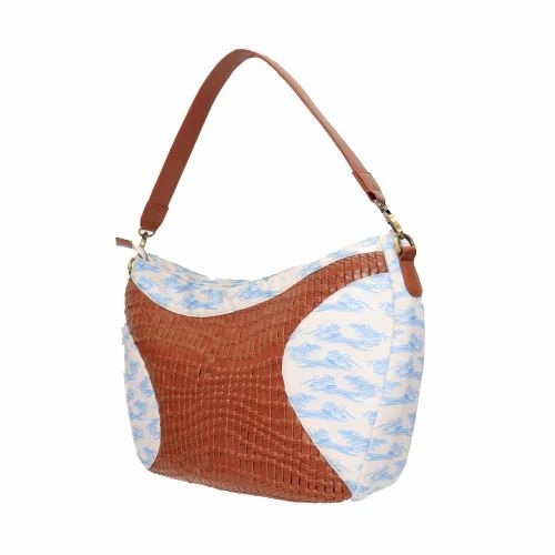 Women Vintage Woven Shoulder Bag, Leather Hobo Handbag