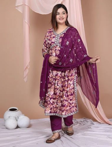 Indian Ethnic Apparel Long Kurti Set Women Clothing with Full Sleeves from Indian Exporter