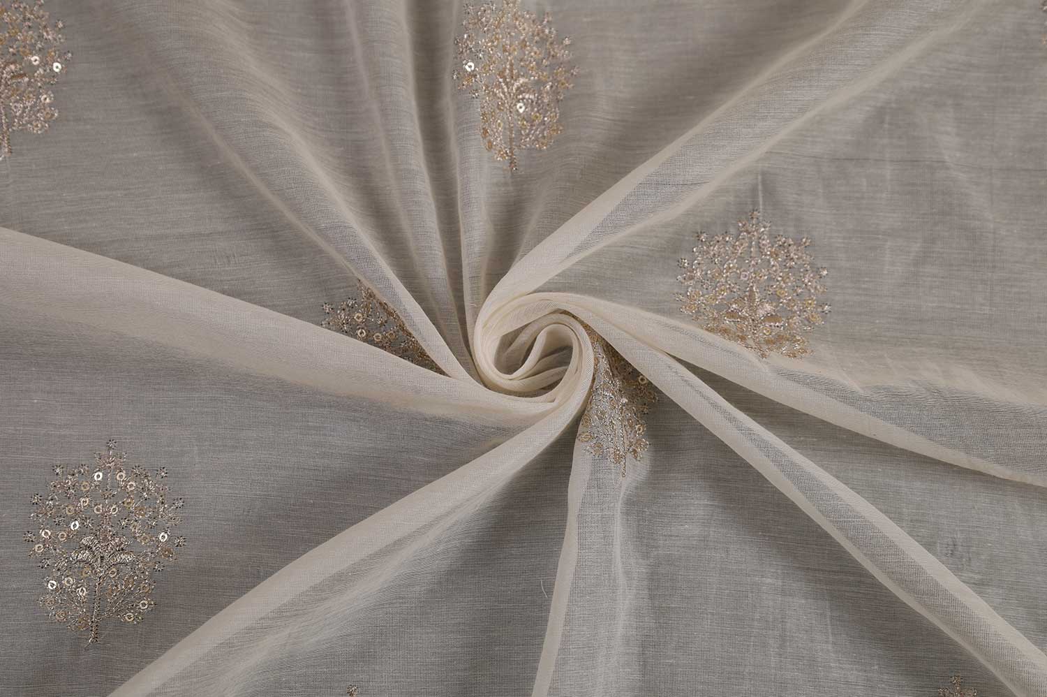 Embroidered cotton fabric