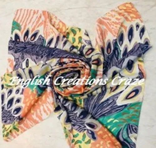 Multicolor Polyester Satin Printed Stoles, Packaging Type: Polybags