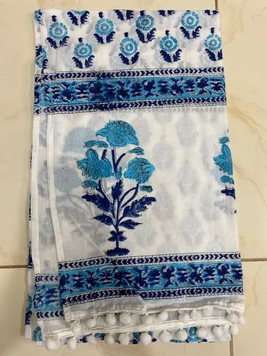 Blue Print Cotton Women Stole