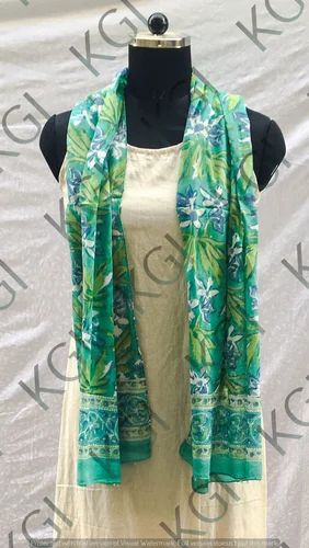 Multicolor Acrylic Cotton Ladies Printed Stole