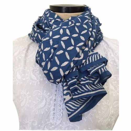 Hand Block Cotton Stoles For Womens