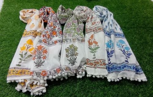 Stoles With Hand Block Printed Cotton