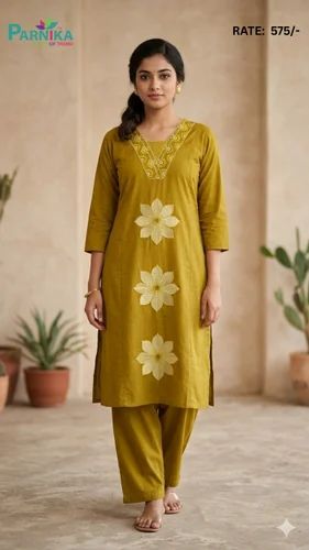 Embroidered Kurta and Pant Set for Women