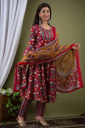 Vastrang Cotton Fashionable Anarkali Suit