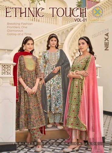 Cotton Anarkali Kurti Pant With Dupatta