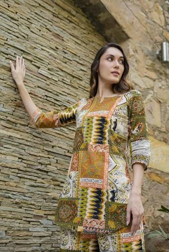 Printed Cotton Casual Ladies Kurtis (Small)