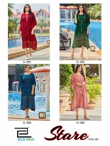 Rayon mix Beautiful Printed Kurti