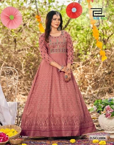 Designer Long Gown Kurti, Size: XL