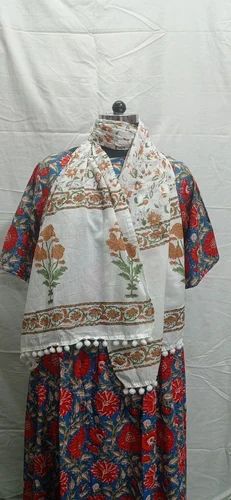 Beautiful Hand Block Printed Cotton Stoles By Handmade