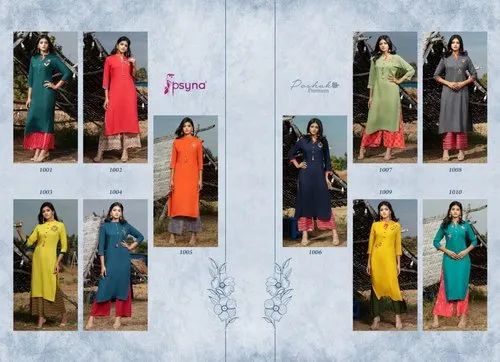 Beautiful Rayon Slub Kurti with Embroidery