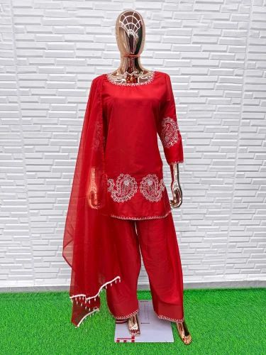 Chikankari Latest New Arrival Embroidered Gown Style Kurti, Crepe