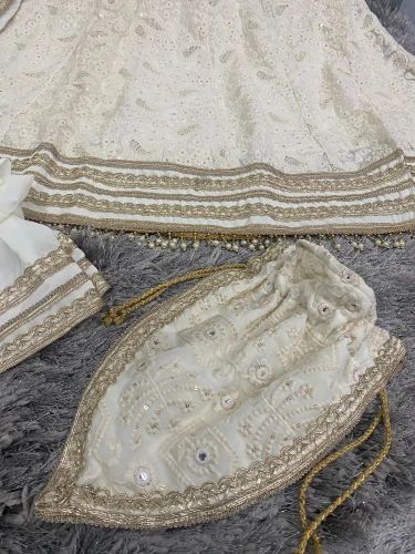 Chikankari Designer Georgette Kurti, 3-Piece Set