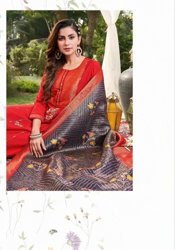 Silk Kurti With Pent Duptta