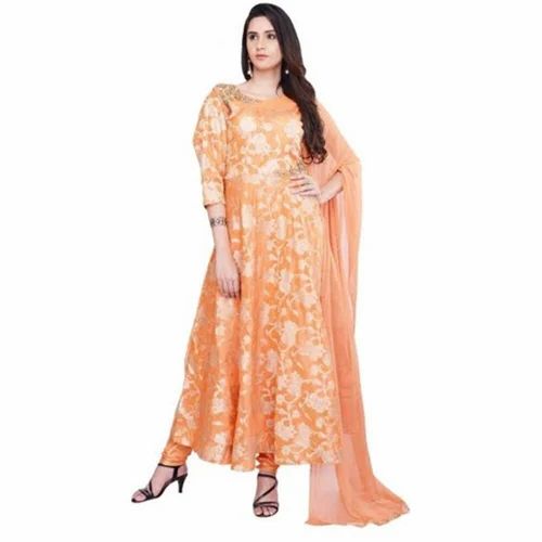 Cotton Round Embroidered Ladies Kurti