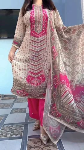 Muslin Ladies Designer Kurti Set