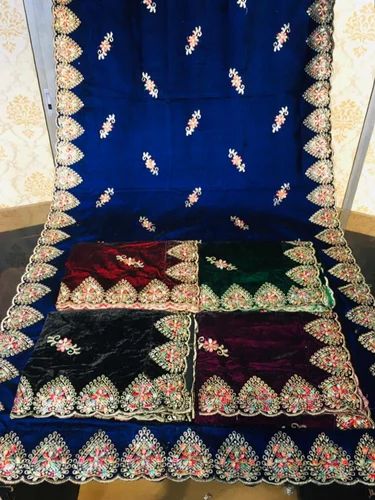 Georgette Three Fourth Pure Velvet Stole, Size: 36-46