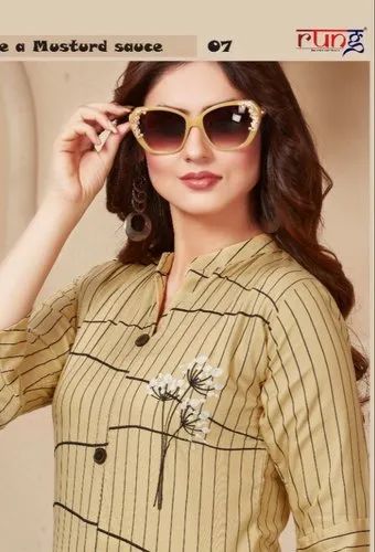 Printed Straight Rung Desire a Modern And Classic Trendy Look Kurti, Cotton