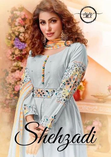 M & M BY SHEHZADI ANARKALI KURTI WITH PANT AND DUPATTA WHOLESALE CATALOUGE