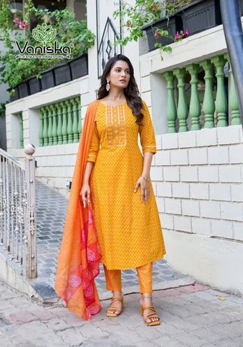 VANISKA COTTON PLUS VOL 2 COTTON ANARKALI KURTI WHOLESALE EXPORTER