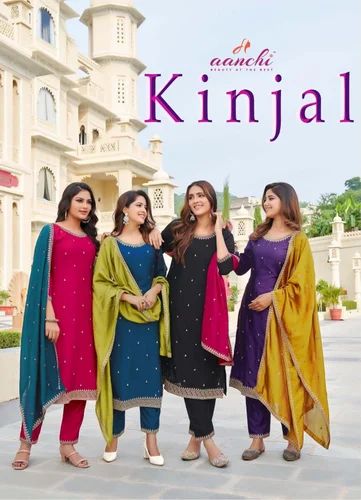AANCHI KINJAL SILK KURTI CATLOG EXPORTER