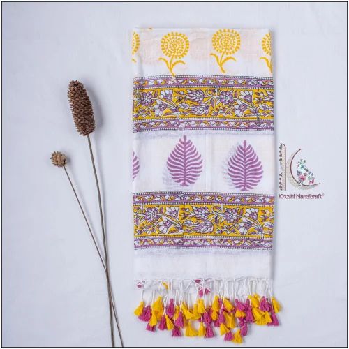 Women Modal Linen Cotton Scave & Stoles Hand Block Printed Western Wear