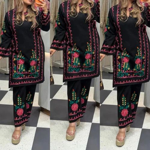 Ladies Woolen Kurti, 2-Piece Set, Wool Blend