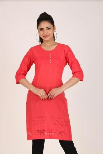 Chikan Ladies Kurti, Size: M