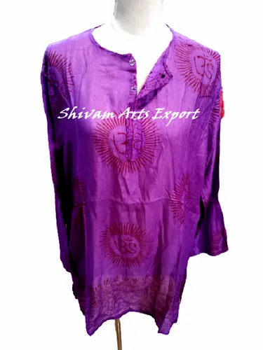 Rayon Casual Wear Tunic Kurtis In Purple Shades, Size: Free Size, Wash Care: Handwash
