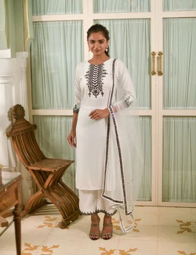 Embroidered Cotton New Designer Long Export Kurti Set