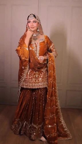 Fendy Silk With Embroidery Sequence Work And Full Sleeve