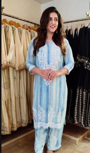 Rayon Designer Chikankari Kurtis