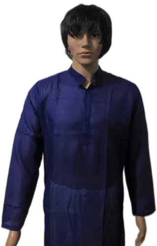 Solid Lucknowi Ganeshi Kurta, Polyester
