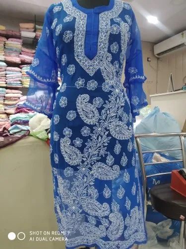 Regular Well sleep lucknowi kurti hand work, Size: Small large XL xxl medium