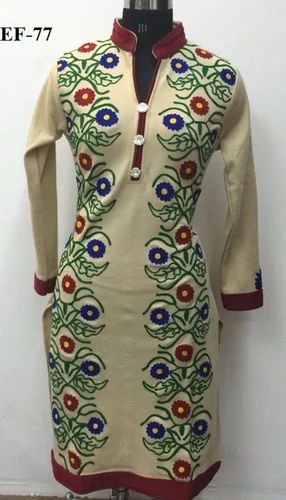 Floral Design Woolen Kurtis