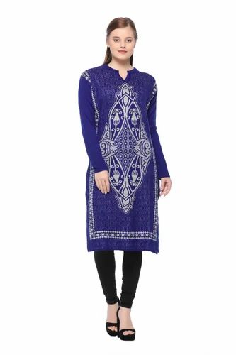 Casual Wear Ladies Woolen Kurti, Size: XL