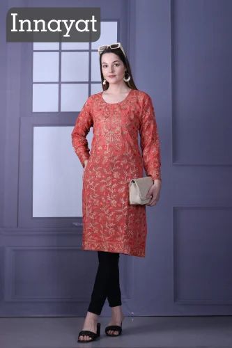 Fancy Georgette kurti with Kashmiri Work